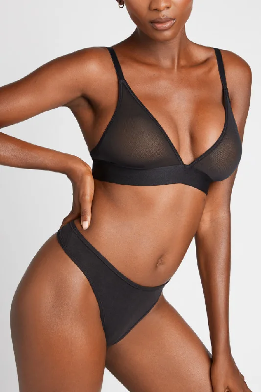 strapless lace bras for formal eventsSieve Triangle Bra in Black