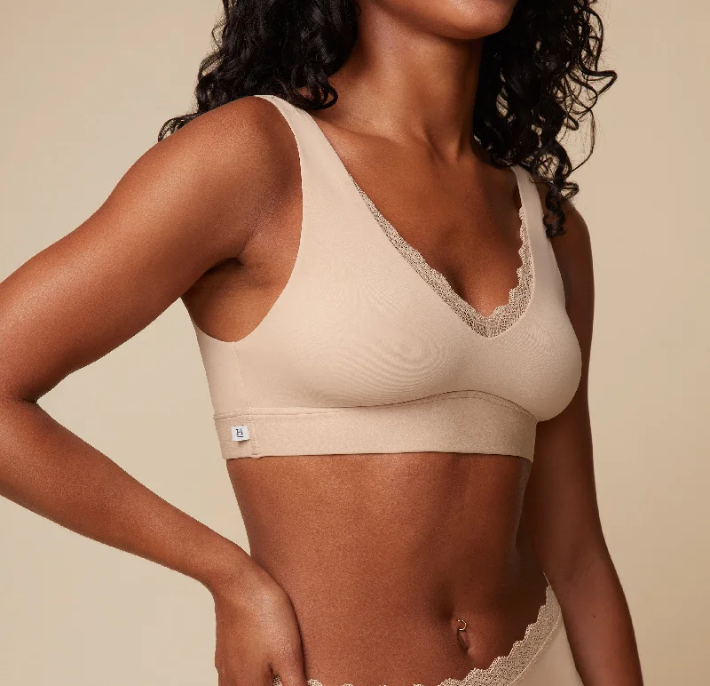 plunge push up bras for a bold lookBliss Lace Bralette - Beige