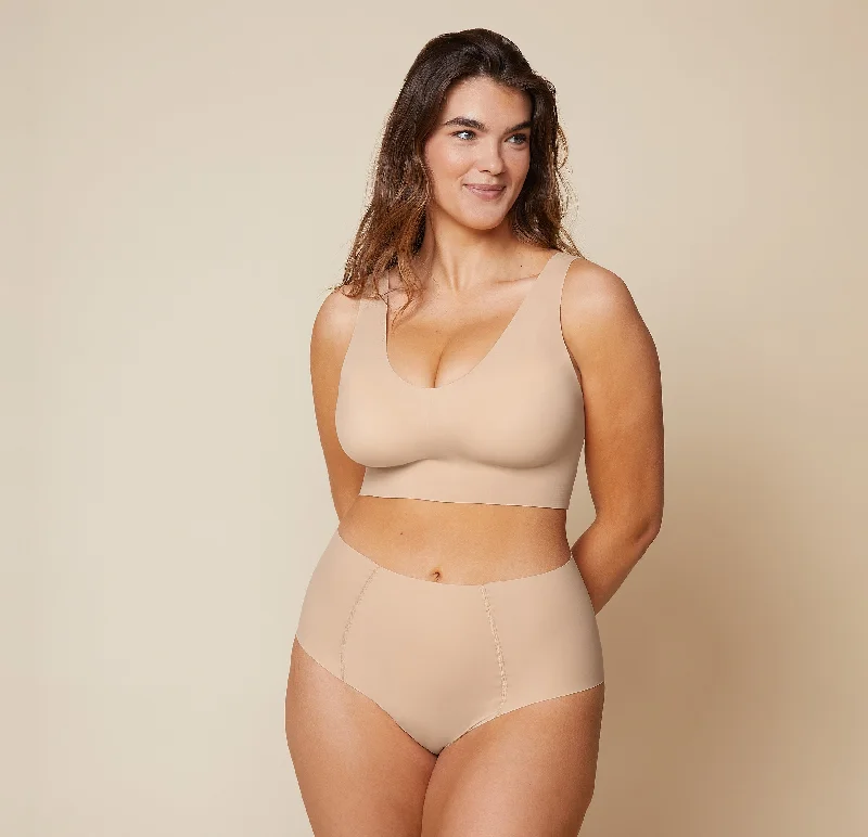 full cup bras for complete coverageBliss Sleek Lined Bralette - Beige