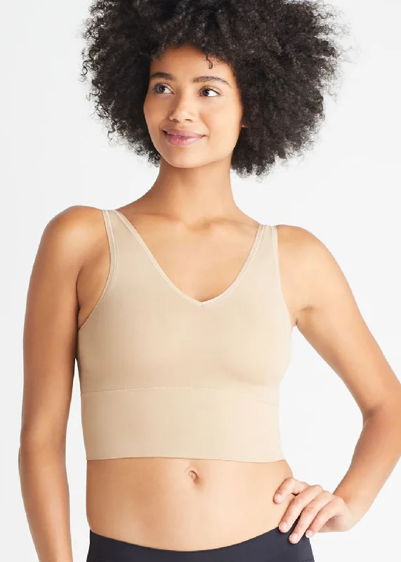 solid color women bra and panty sets in bright huesClaudia Longline Bra Top - Seamless