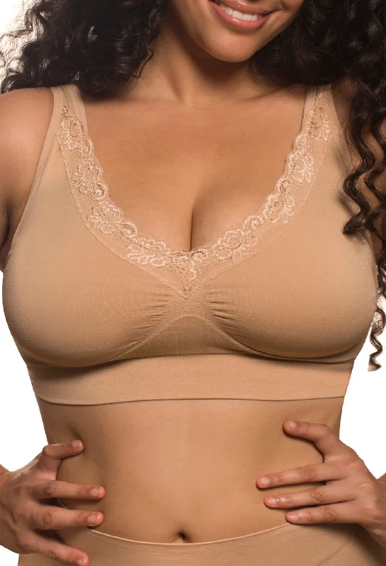 plunge wireless bras for a natural lookLace Minimiser Wire Free Bra