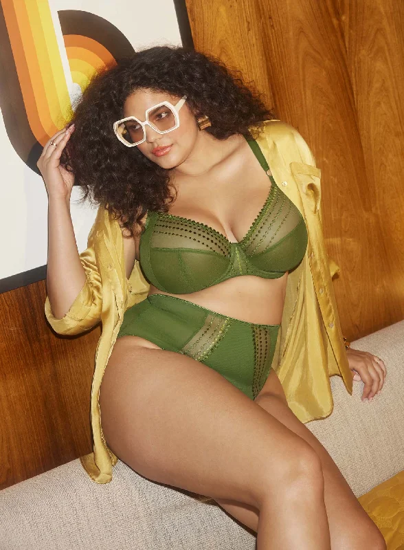 strapless lace bras for formal eventsElomi: Matilda Plunge Bra Jungle Green