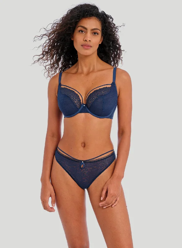 sports bras for high impact workoutsFreya: Catwalk Underwired Plunge Bra Midnight