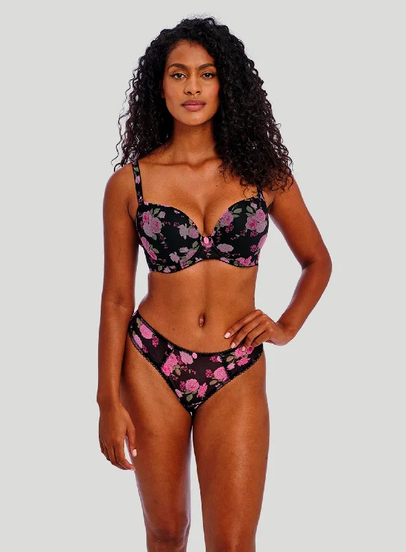 bralette sports bras for light exerciseFreya: Rose Blossom Underwired Moulded T Shirt Bra Black Rose