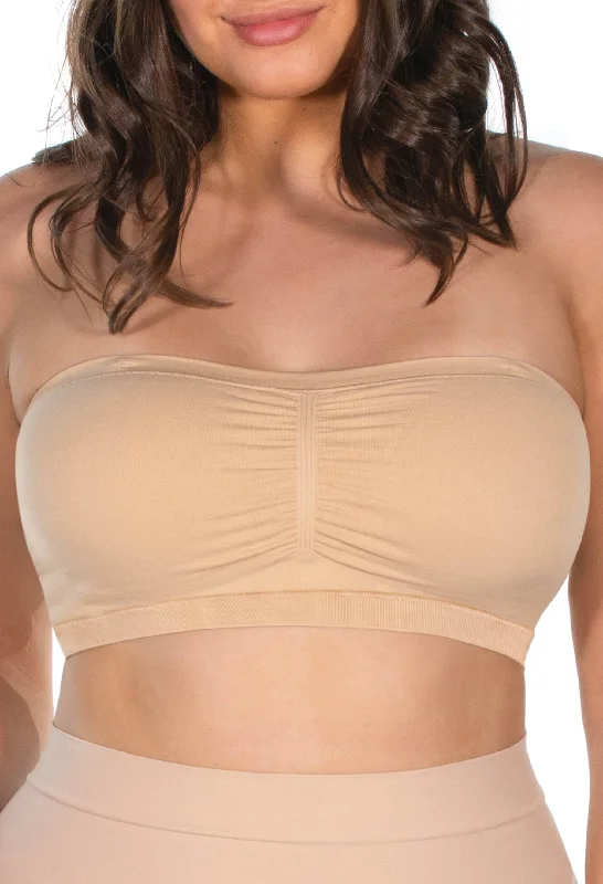plus size convertible bras for flexibilityStrapless Support Bandeau with Rib Band
