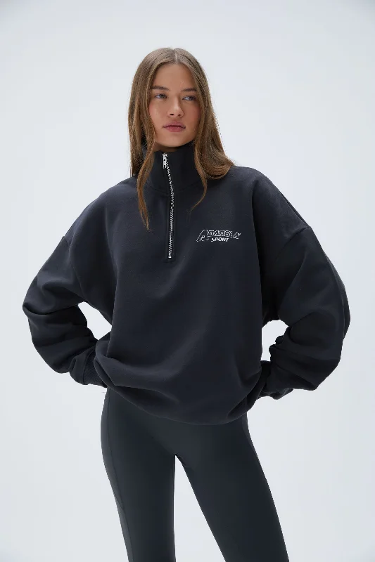 plus size women sport bra for full support"A" Oversized Funnel Neck Zip Sweatshirt - Graphite Grey plus size women sport bra for full support"A" Oversized Funnel Neck Zip Sweatshirt - Graphite Grey
