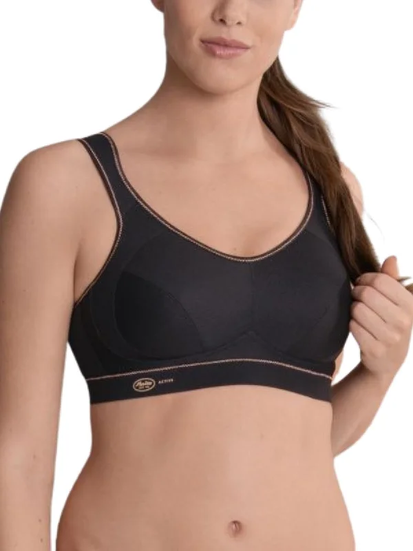high impact convertible women sport braExtreme Control Sports Bra - Black/Gold