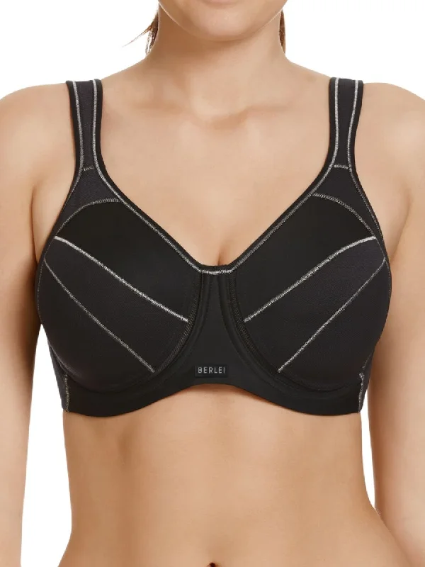 racerback women sport bra for freedom of movementFull Support Wired Sports Bra - Black racerback women sport bra for freedom of movementFull Support Wired Sports Bra - Black