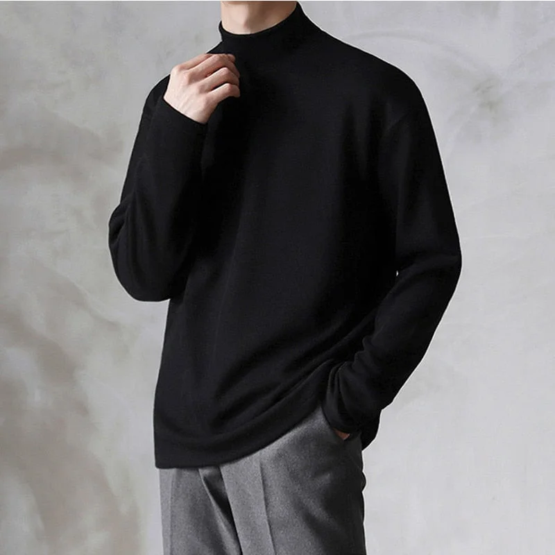 Shaper with adjustable straps for a customized fitCasual Velvet Turtleneck Men Loose Sweater Shaper with adjustable straps for a customized fitCasual Velvet Turtleneck Men Loose Sweater