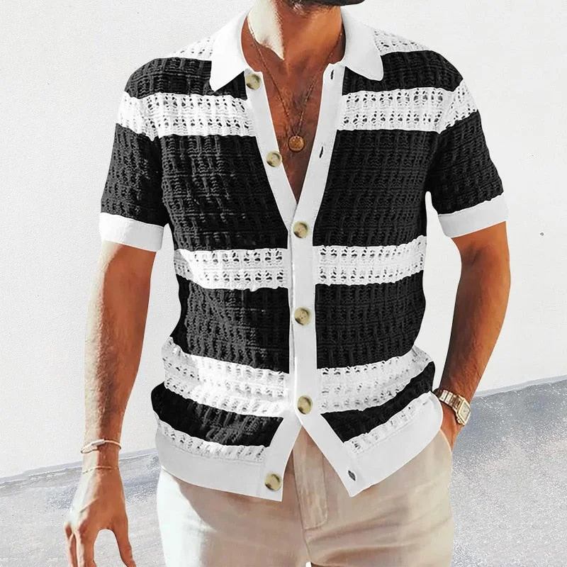 Seamless shaper for a no - show look under clothes​"Eleganza" Striped Knitted Cardigan