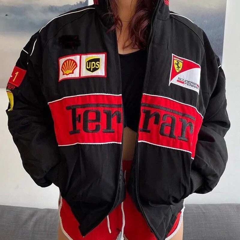 Shaper camisole for a smooth silhouette under topsEmbroidery Casual Zipper Long Sleeve Racing Jacket Shaper camisole for a smooth silhouette under topsEmbroidery Casual Zipper Long Sleeve Racing Jacket