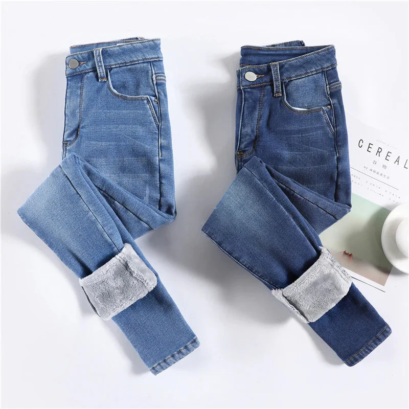 Full - body shaper for post - pregnancy body recovery​Fleece Lined Jeans