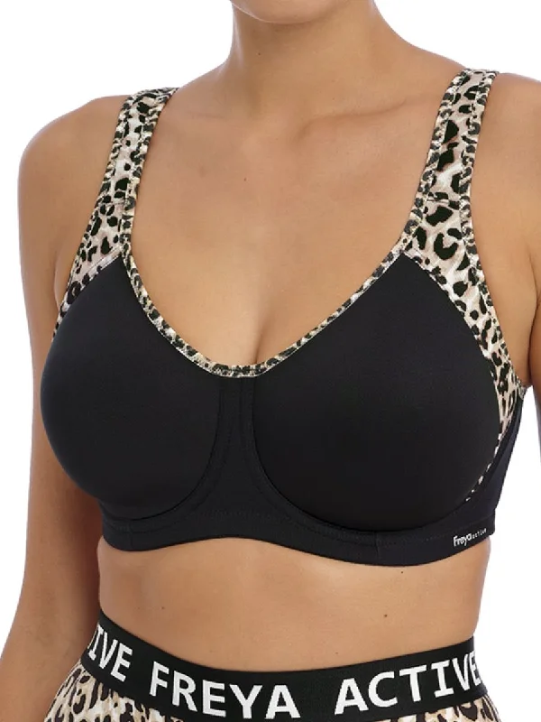 low impact women sport bra for yogaSonic Moulded Spacer Sports Bra - Pure Leopard Black low impact women sport bra for yogaSonic Moulded Spacer Sports Bra - Pure Leopard Black