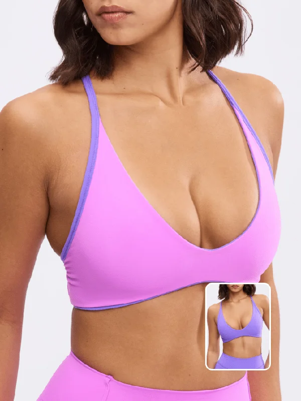 plus size low impact women sport braGirlfriend Reversible Sports Bra - Party Purple and Pop Rocks plus size low impact women sport braGirlfriend Reversible Sports Bra - Party Purple and Pop Rocks