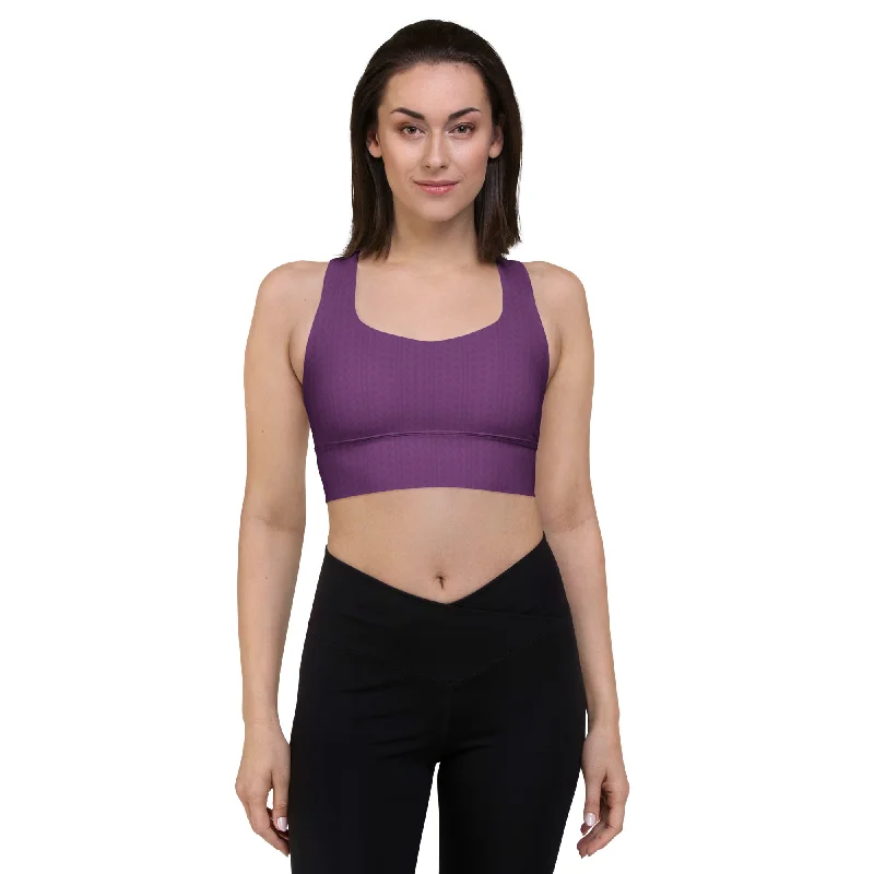 underwire women sport bra for enhanced shapingGrape Purple Longline Sports Bra
