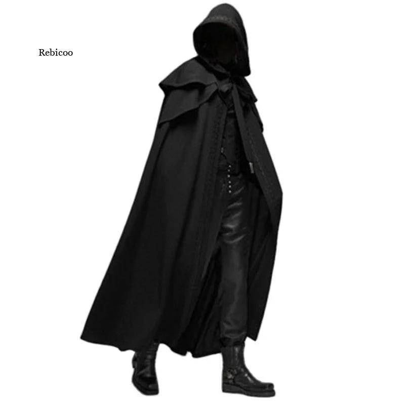 Shaper with built - in bra for added support​Hooded Solid Loose Men Cloak