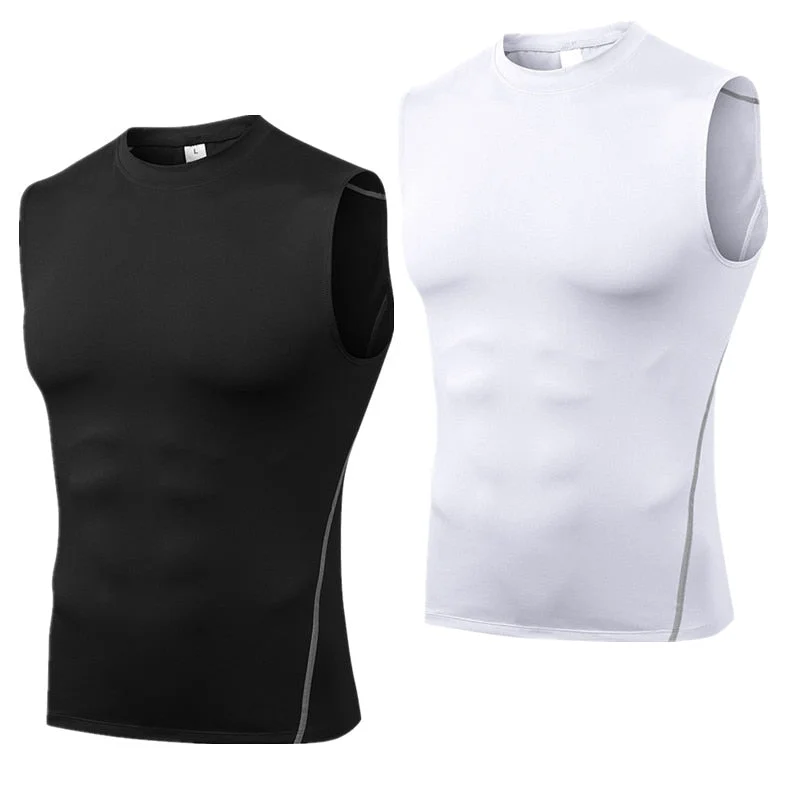 Shaper with a double - layer design for extra shaping​Men Compression Sport Tight Tank