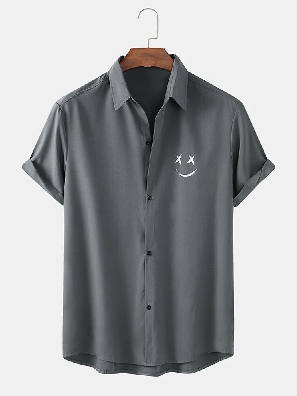 Shaper with a ribbed texture for better grip​Men's Graffiti Smile Print Shirts