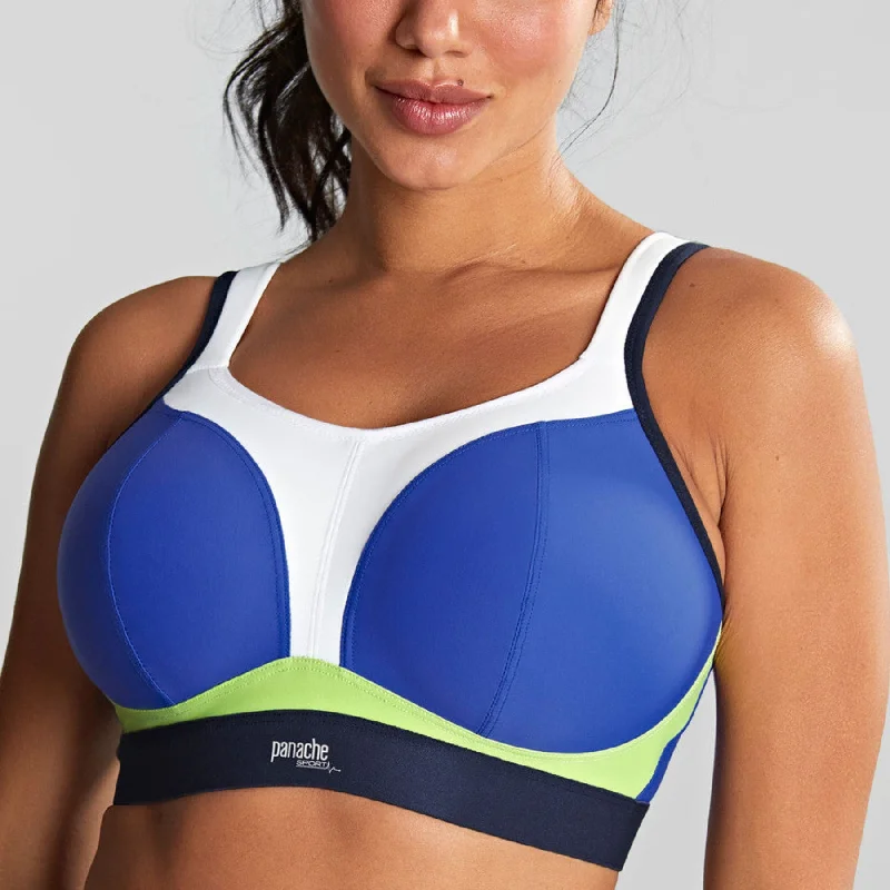 black women sport bra for a classic styleNon Wired Sports Bra 7341B - Blue