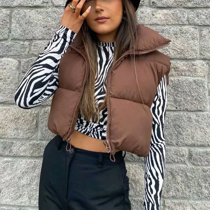 Shaper with a slimming effect on thighs​Quilted Vest Winter Coat Jacket