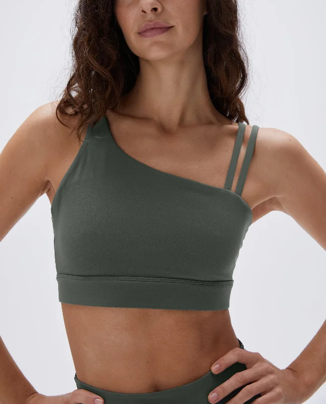 moisture wicking women sport bra for drynessUltimate Asymmetric Double Strap Bra - Sea Green moisture wicking women sport bra for drynessUltimate Asymmetric Double Strap Bra - Sea Green