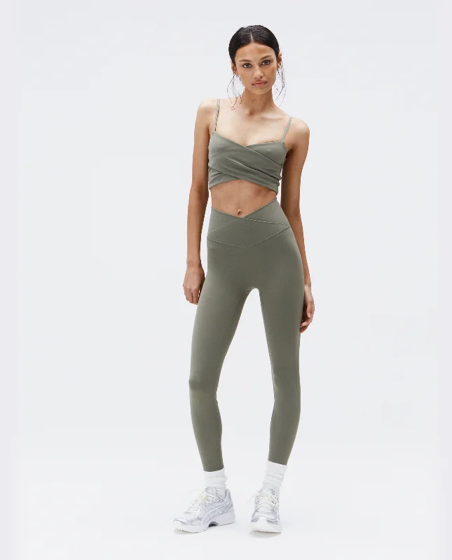low impact women sport bra for yogaUltimate Wrap Over Leggings - Olive Green