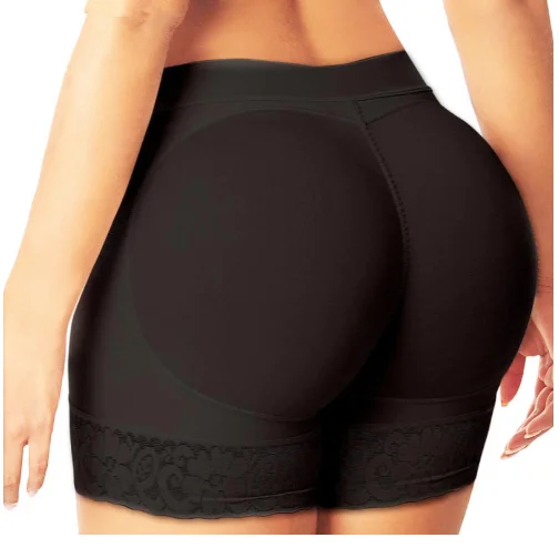 Shaper with a detachable gusset for easy washing​Women High Waist Lace Butt Lifter and Body Shaper
