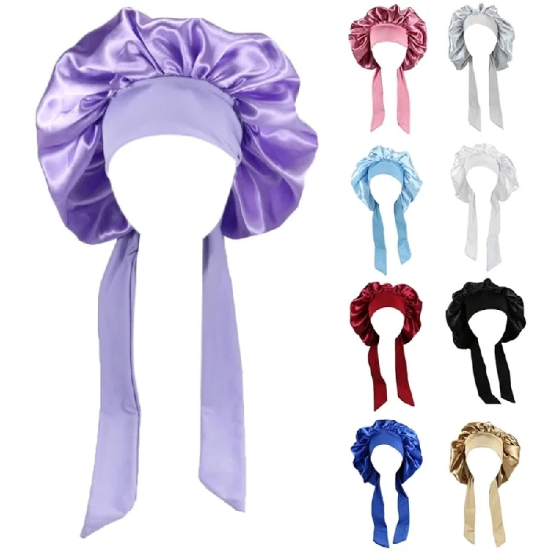 Shaper with built - in bra for added support​Women Satin Sleeping / Shower Cap