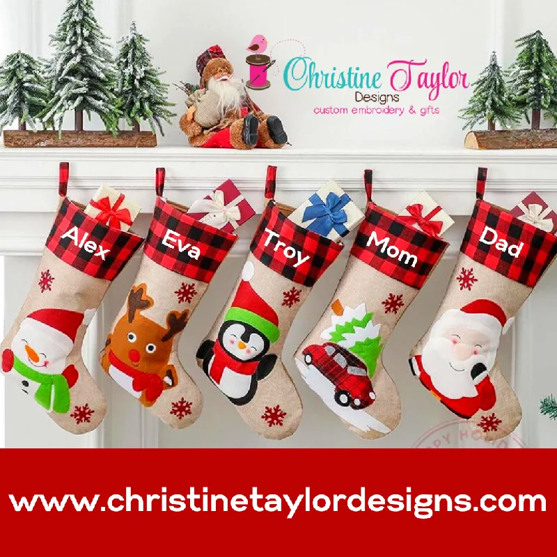 Pink stockings for a sweet and feminine appealPlaid Character Stockings