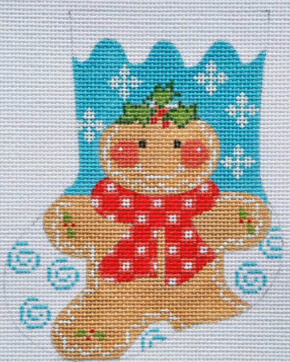 Burgundy stockings for a rich and elegant colorCH-172 Gingerbread Boy Mini Stocking