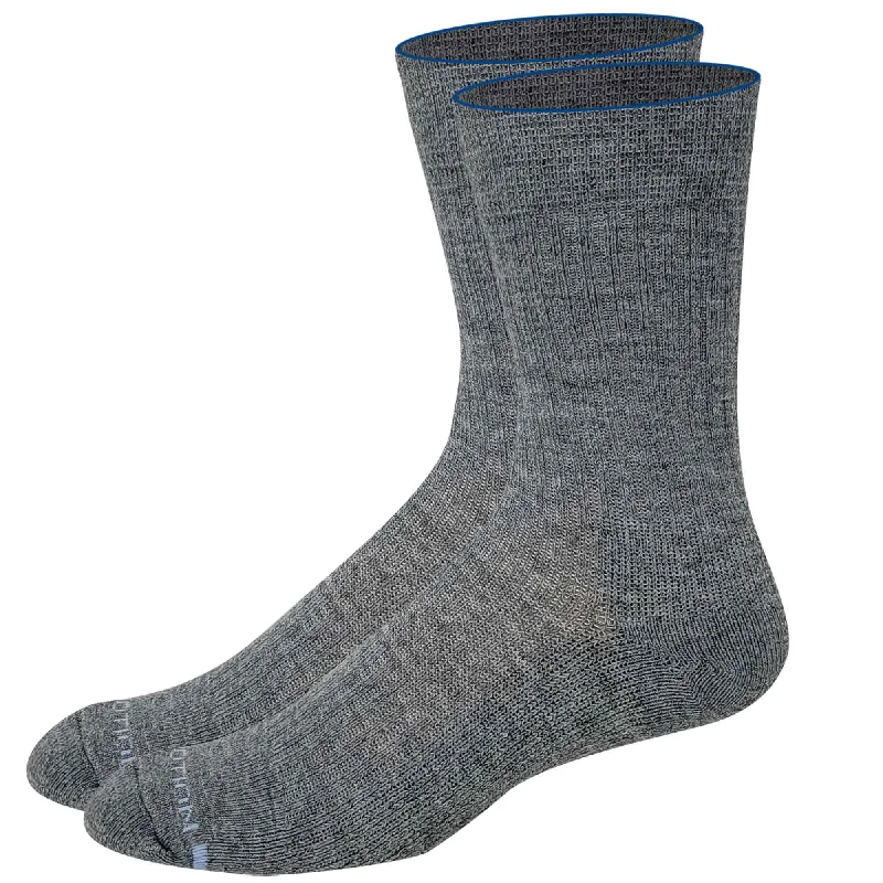 Women's over - the - calf socks with a stripe designCompression Crew Socks | Heavyweight Grey Half-Cushion | Dr Motion Men ( 1 Pair ) Women's over - the - calf socks with a stripe designCompression Crew Socks | Heavyweight Grey Half-Cushion | Dr Motion Men ( 1 Pair )