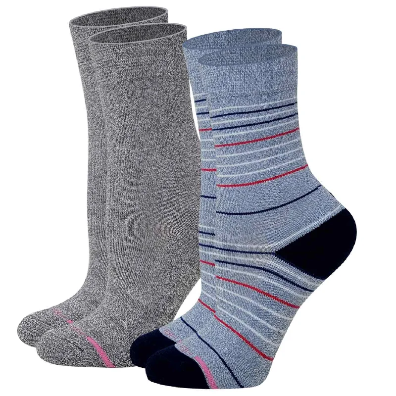 Women's hypoallergenic socks for sensitive skinCrew Diabetic Socks | Thin Stripe Half-Cushion | Dr Motion ( 2 Pack ) Women's hypoallergenic socks for sensitive skinCrew Diabetic Socks | Thin Stripe Half-Cushion | Dr Motion ( 2 Pack )