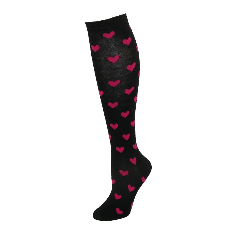 Women's anti - odor socks for long - day freshnessCTM® Women's Heart Print Knee High Socks Women's anti - odor socks for long - day freshnessCTM® Women's Heart Print Knee High Socks