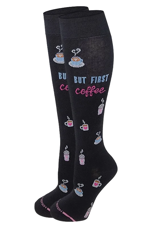 Women's cable - knit ankle socks for a cozy styleKnee High Compression Socks | First Coffee Design | Women's (1 Pair) Women's cable - knit ankle socks for a cozy styleKnee High Compression Socks | First Coffee Design | Women's (1 Pair)