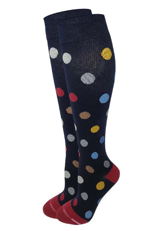Women's ankle socks with a frilly edgeKnee High Compression Socks | Large Polka Dot Design | Women's (1 Pair) Women's ankle socks with a frilly edgeKnee High Compression Socks | Large Polka Dot Design | Women's (1 Pair)