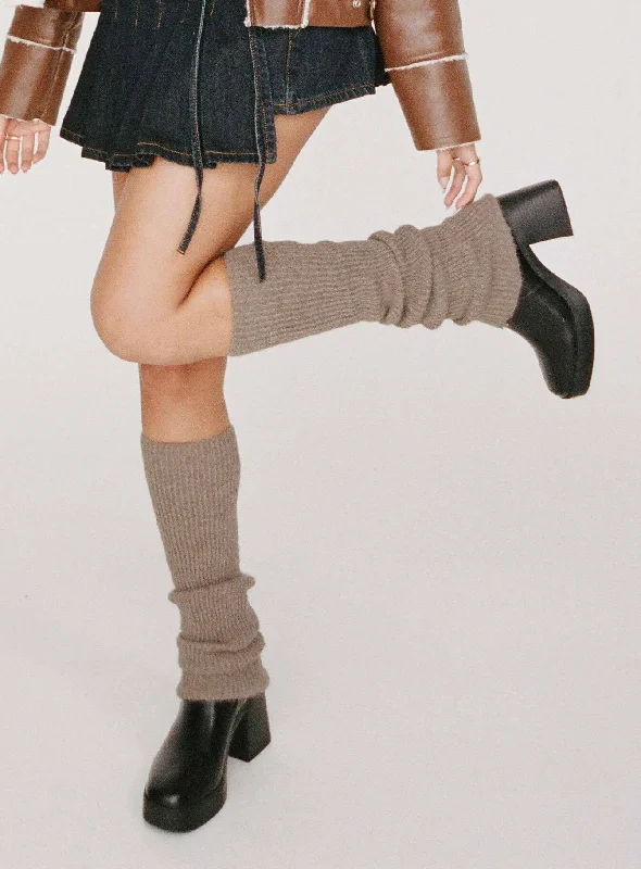 patterned women tights with floral designsErekson Leg Warmers Brown