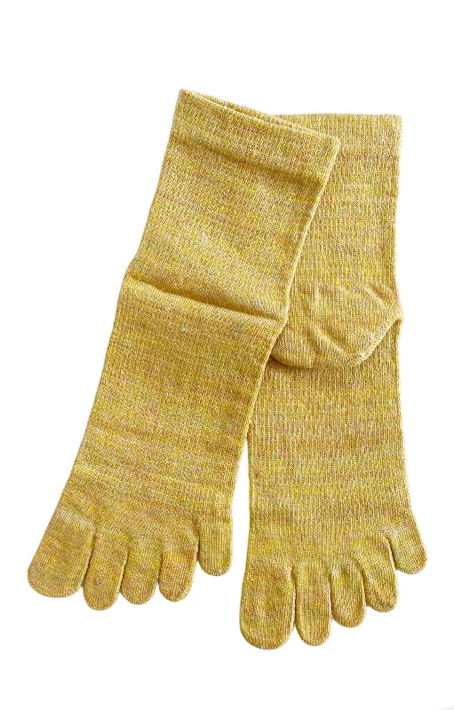 Women's thigh - high socks in a fishnet patternHemp & Silk Toe Socks