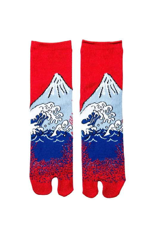 Women's ankle socks with a frilly edgeHokusai Fuji San Tabi Socks