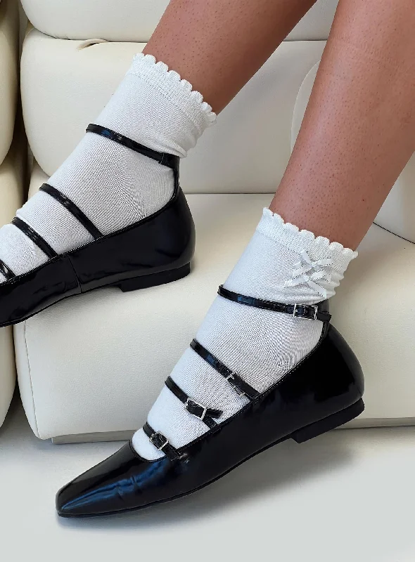 women tights with a holographic effect for a futuristic styleJenah Bow Socks White