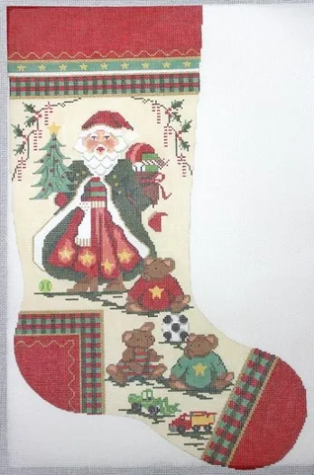 Lace - top stockings for a feminine touchKCN168ST Santa and Teddy Bears Stocking