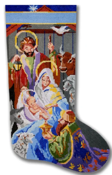 Nude - colored stockings for a natural lookKDS-XM07 Away in a Manger Stocking