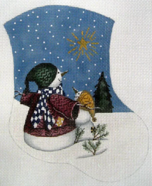Knee - high stockings with a decorative bowLK-34 Snow People and Shining Star Mini Stocking Knee - high stockings with a decorative bowLK-34 Snow People and Shining Star Mini Stocking