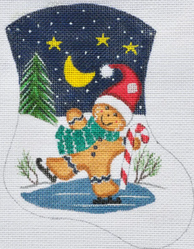 Opaque stockings in a classic black colorLK-64 Skating Gingerbread Mini Stocking