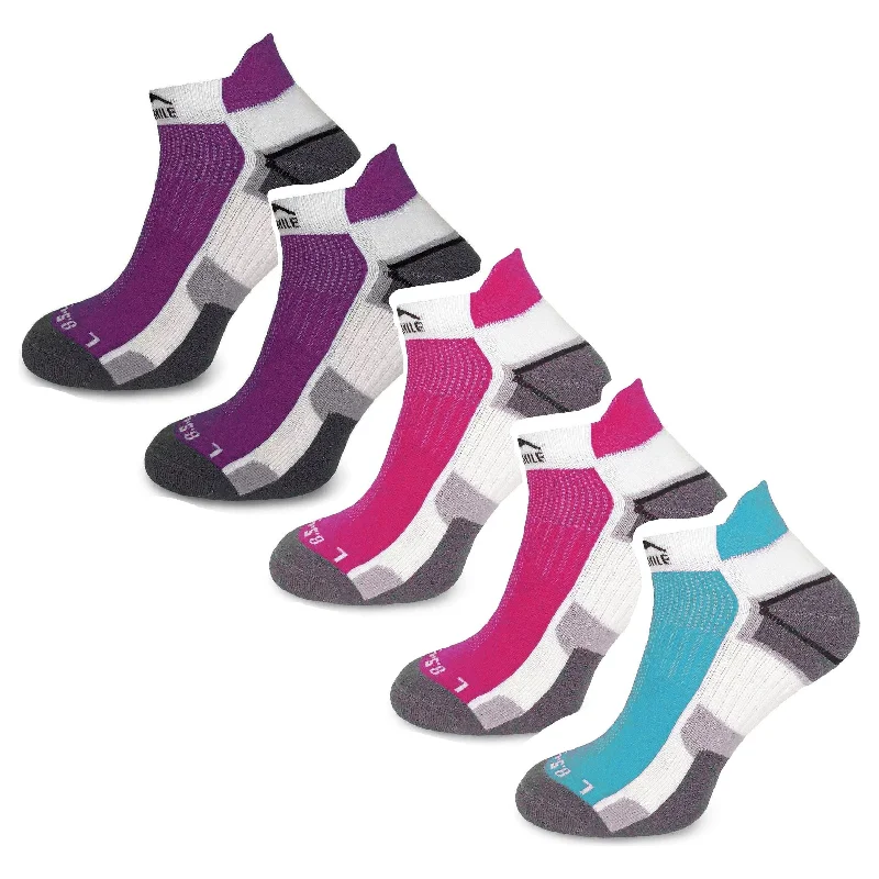Women's compression socks for improved circulationMore Mile Miami Running Socks 5 Pack - Multi Women's compression socks for improved circulationMore Mile Miami Running Socks 5 Pack - Multi