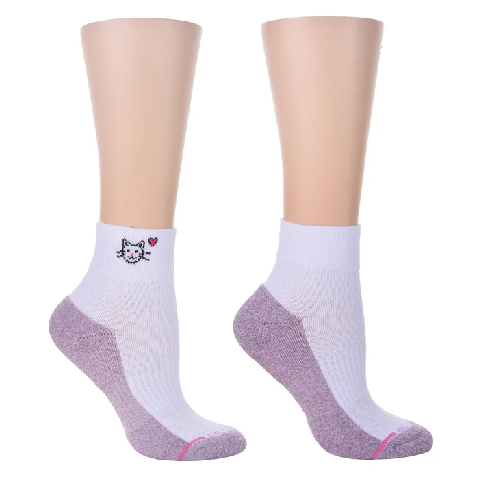 Women's quick - dry socks for water activitiesQuarter Compression Socks | Dr Motion Half-Cushion | Love Cats (2 Pack) Women's quick - dry socks for water activitiesQuarter Compression Socks | Dr Motion Half-Cushion | Love Cats (2 Pack)