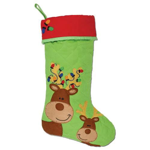 Non - slip stockings for safety on slippery surfacesReindeer Stocking - Low stock