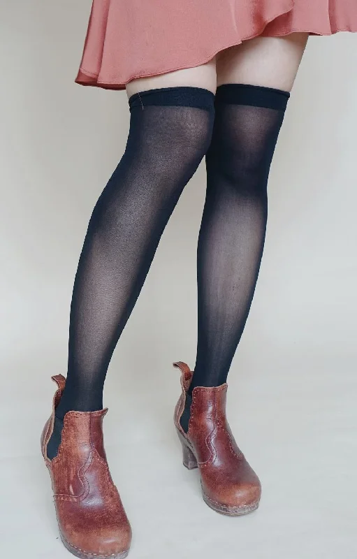 Women's cushioned sole socks for shock absorptionSheer Over The Knee Socks