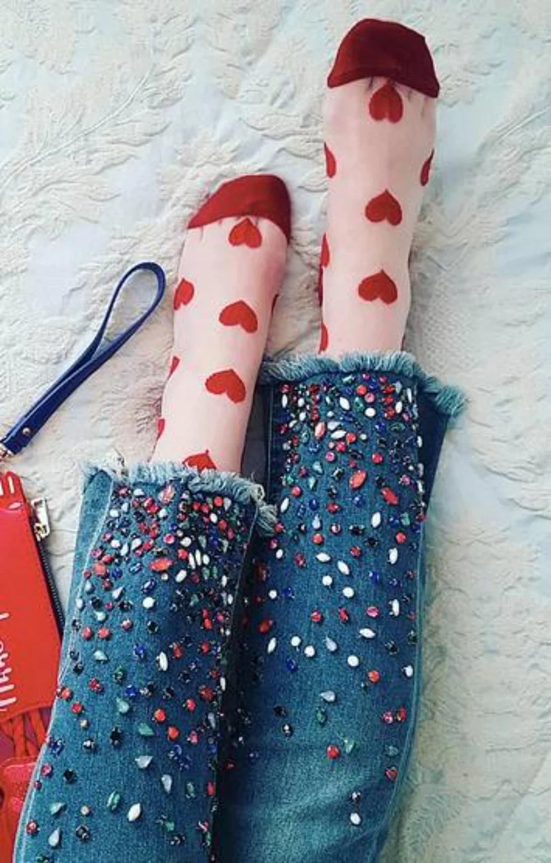 Women's cashmere - blend socks for extra softnessClear Heart Sheer Crew Socks