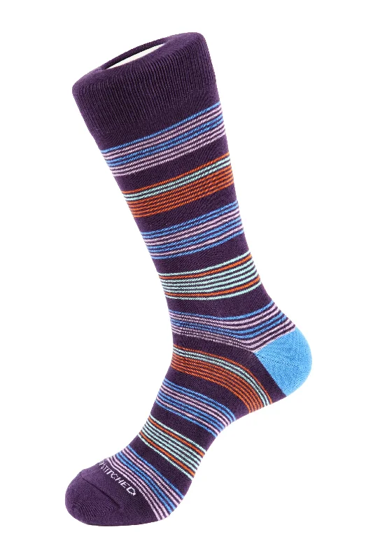 Women's bamboo fiber socks for eco - friendlinessNeedle Stripe