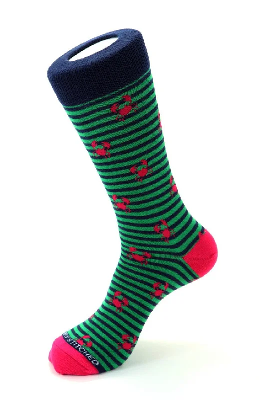 Women's knee - high socks with lace trimCrab Stripe